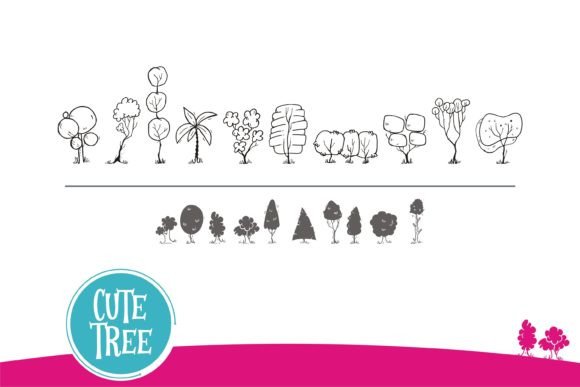 Cute Tree Font PNG with transparent background - Preview 3
