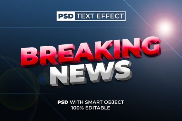 PSD Text Effect Breaking News Style Graphic Layer Styles By Mockmenot