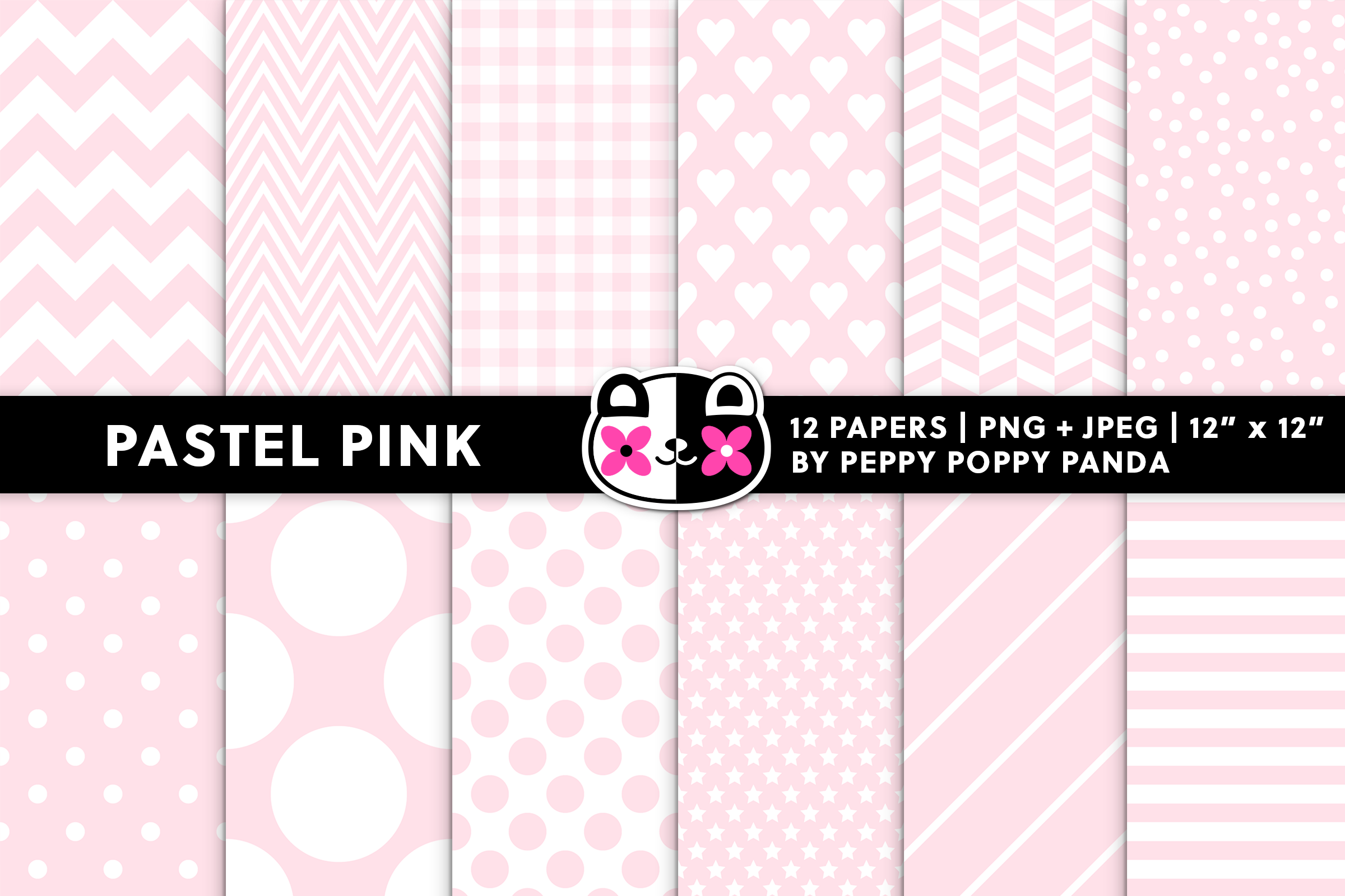 Seamless Pastel Pink Digital Papers Graphic by Peppy Poppy Panda ...