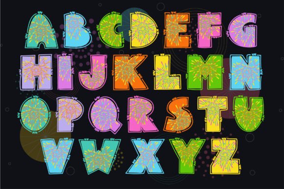 Colorful Fireworks Font - Preview 1