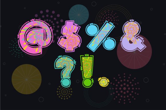 Colorful Fireworks Font - Preview 4