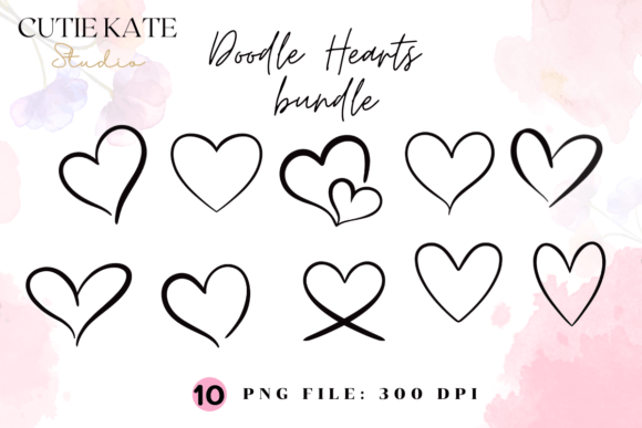 Heart Png,Doodle Bundle,Valentine's Day