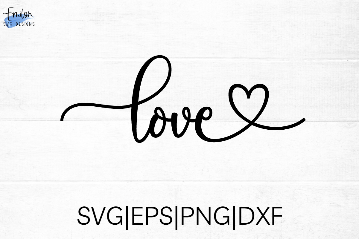 Love Svg Cut File with Heart Detail Graphic by EmilonSVGDesigns ...