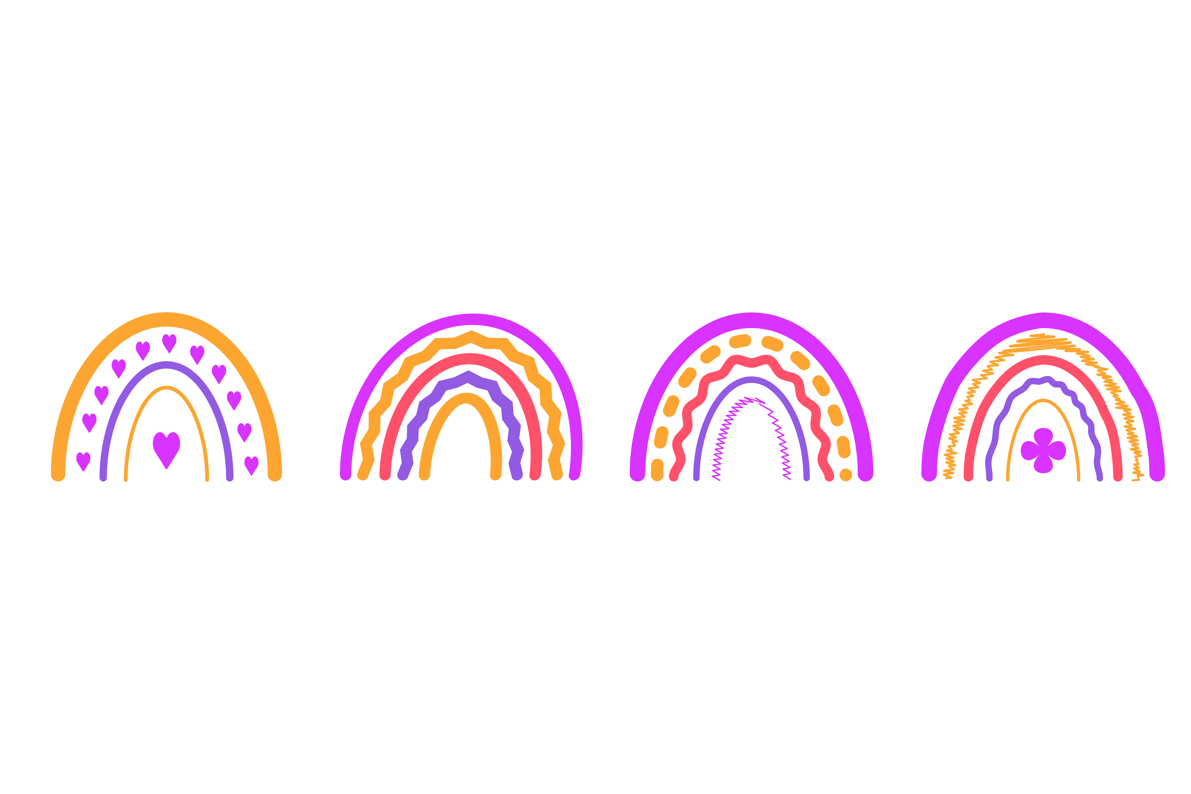 Set Rainbow Boho Design Vector Graphic by bestinputstudio · Creative ...