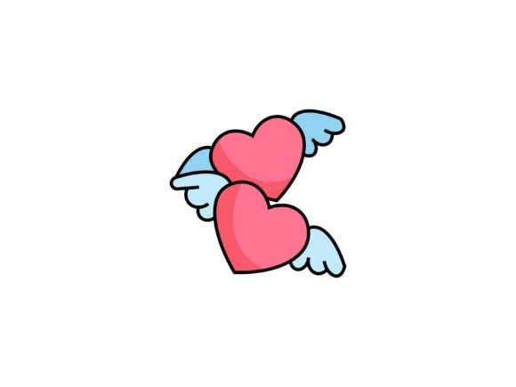 Valentine Fly Heart Illustrations