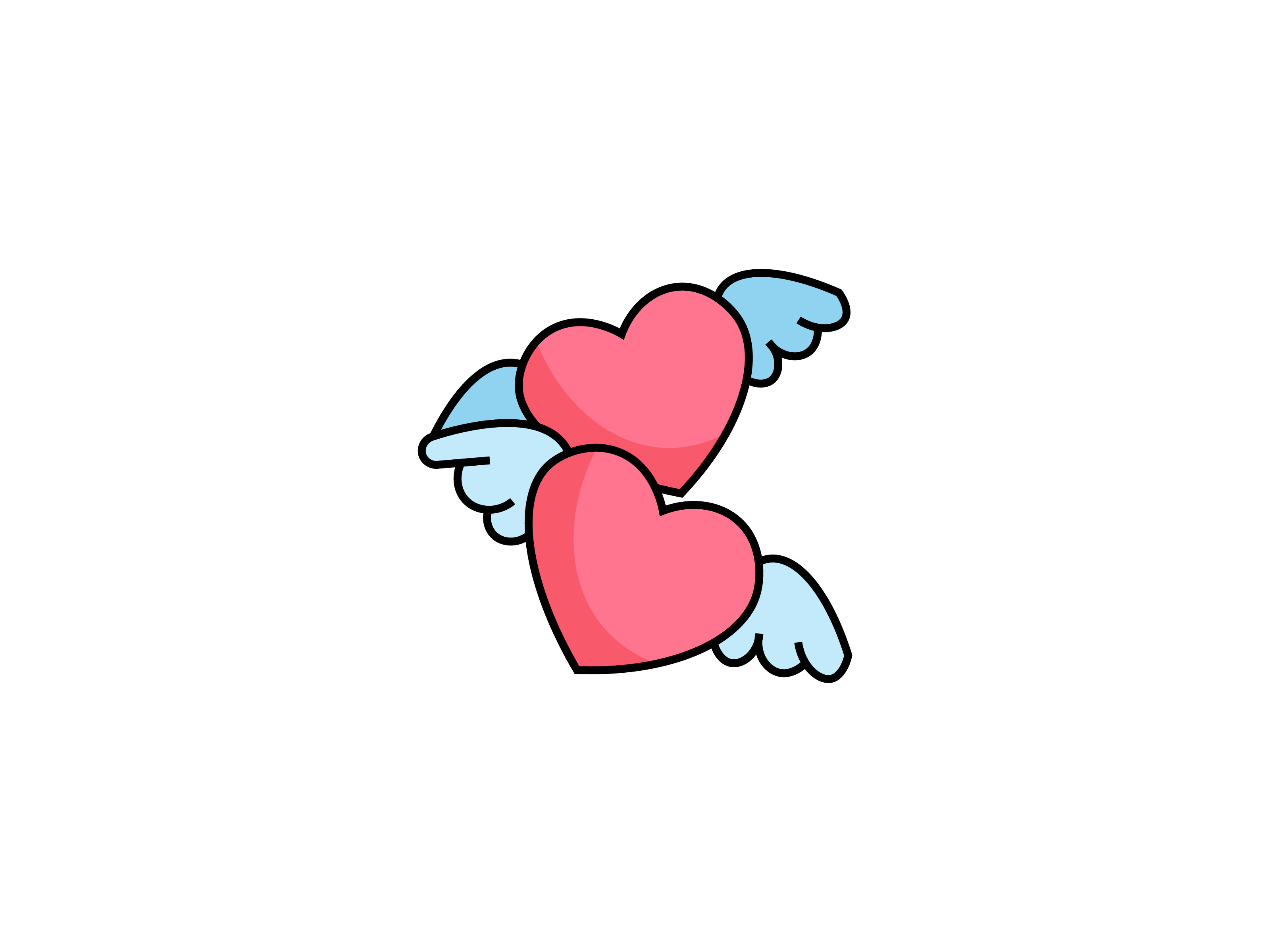 Valentine Fly Heart Illustrations