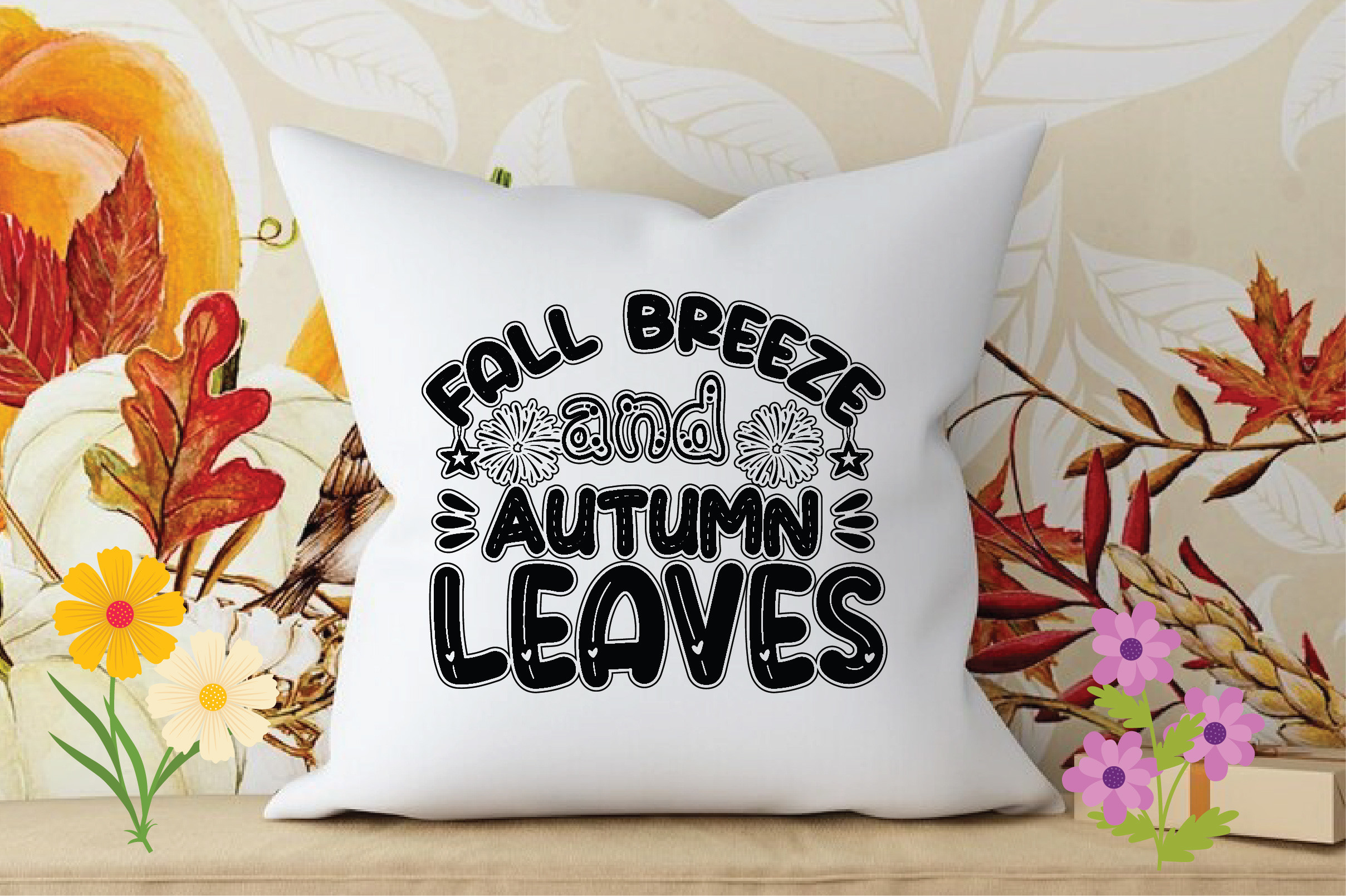 Fall Breeze and Autumn Leaves Graphic by BrenBox · Creative Fabrica