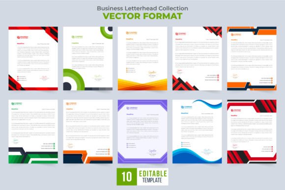 Letterhead Template Collection Vector Grafica Modelli Grafici Di iftikharalam