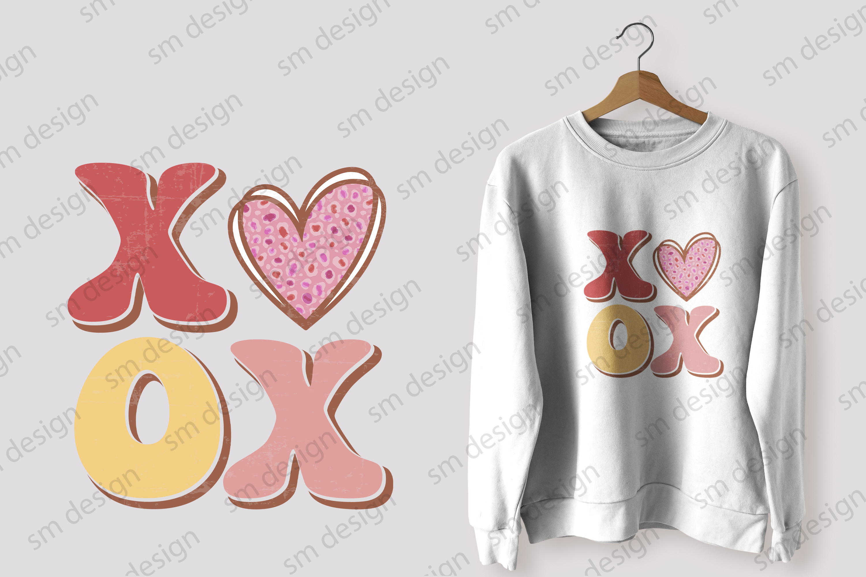 Retro Valentine’s Day Sublimation XOXO Graphic by Trendy T shirt Store ...