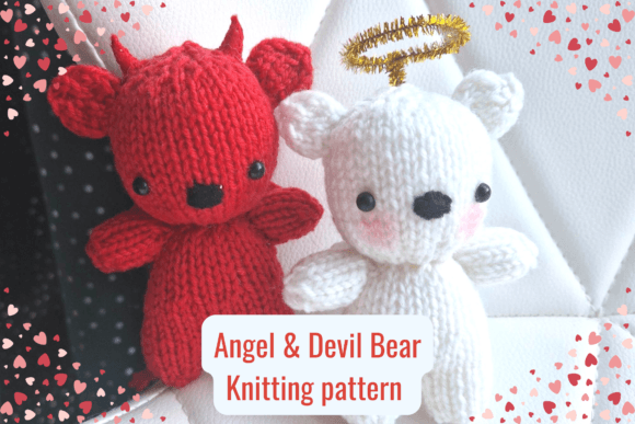 Angel Devil Bears Knitting Pattern