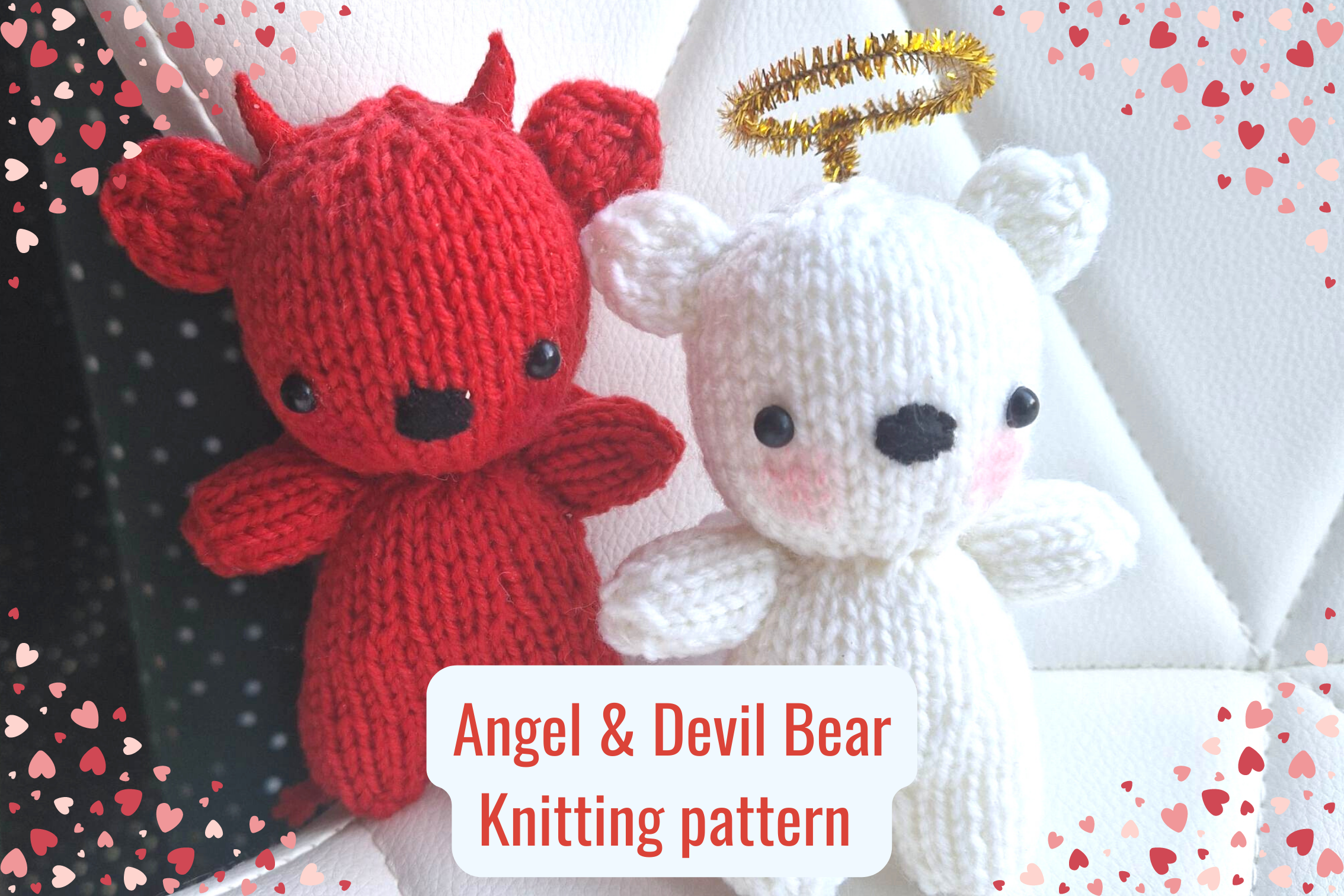 Angel Devil Bears Knitting Pattern
