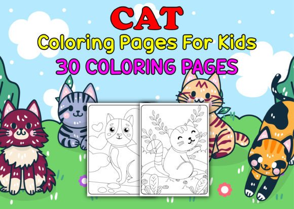 30 Cat Coloring Book Pages