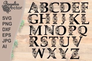 Floral Alphabet Svg, Monogram Letters Graphic by BogeliaVector ...