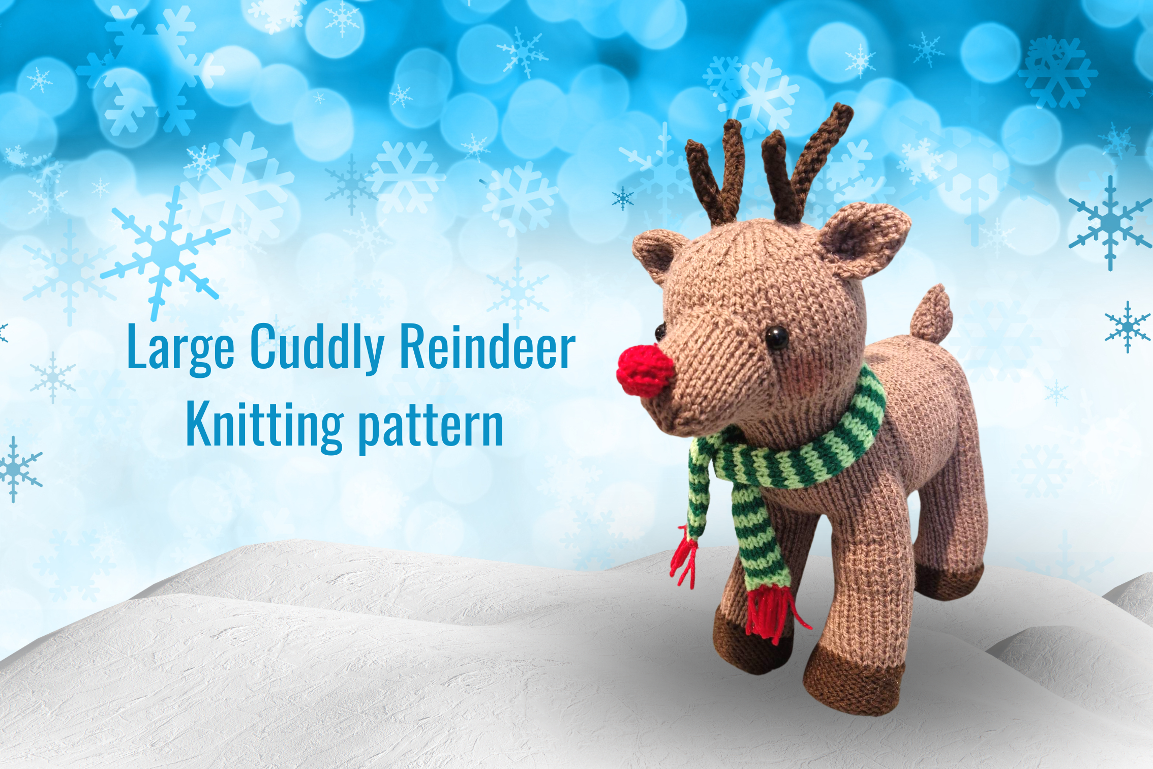 Large Cuddly Reindeer Knitting Pattern