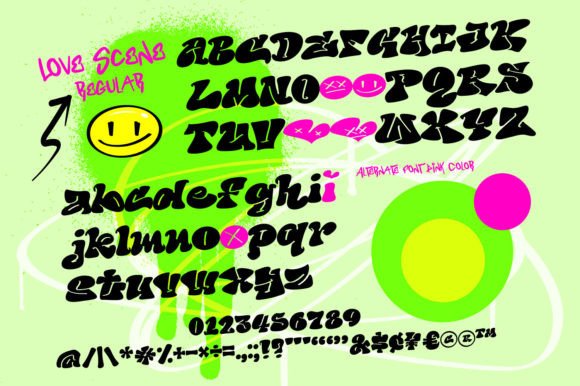 Love Scene Font PNG with transparent background - Preview 1