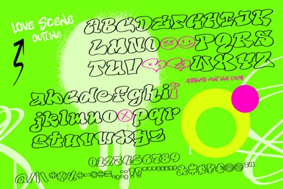 Love Scene Font PNG with transparent background - Preview 2