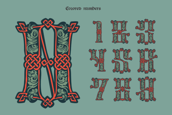 Medieval Knots Font PNG with transparent background - Preview 6