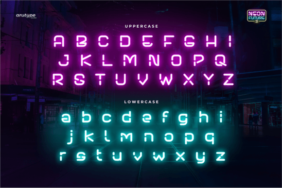 Neon Future 2 Font PNG with transparent background - Preview 1
