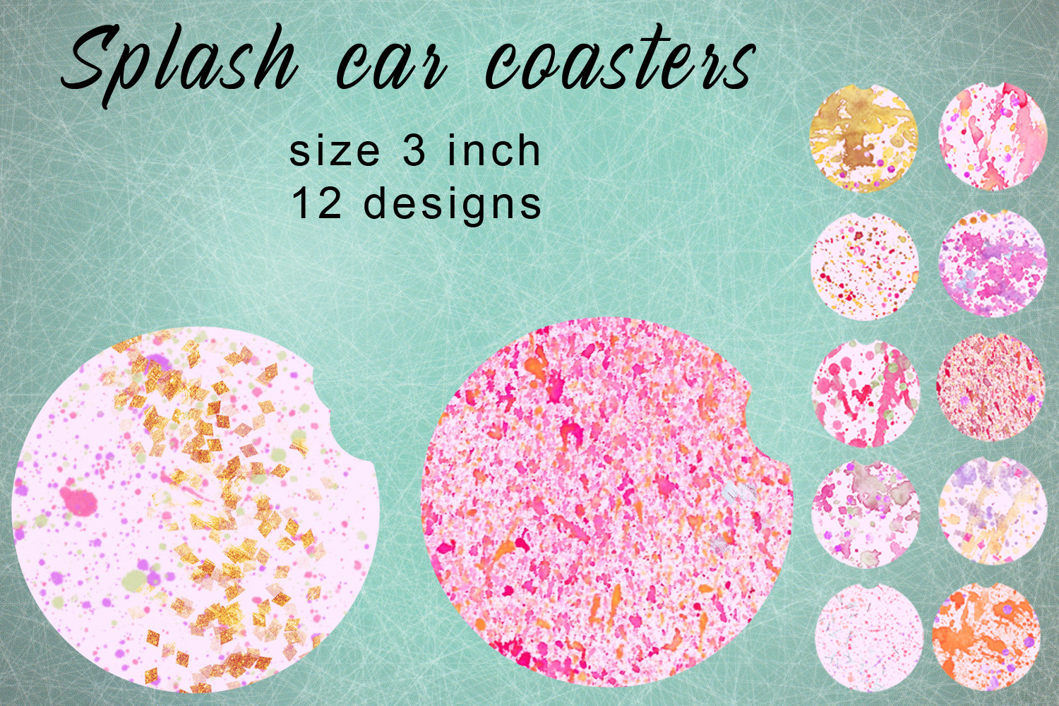 Splash Car Coasters Graphic by Andrea Kostelic · Creative Fabrica
