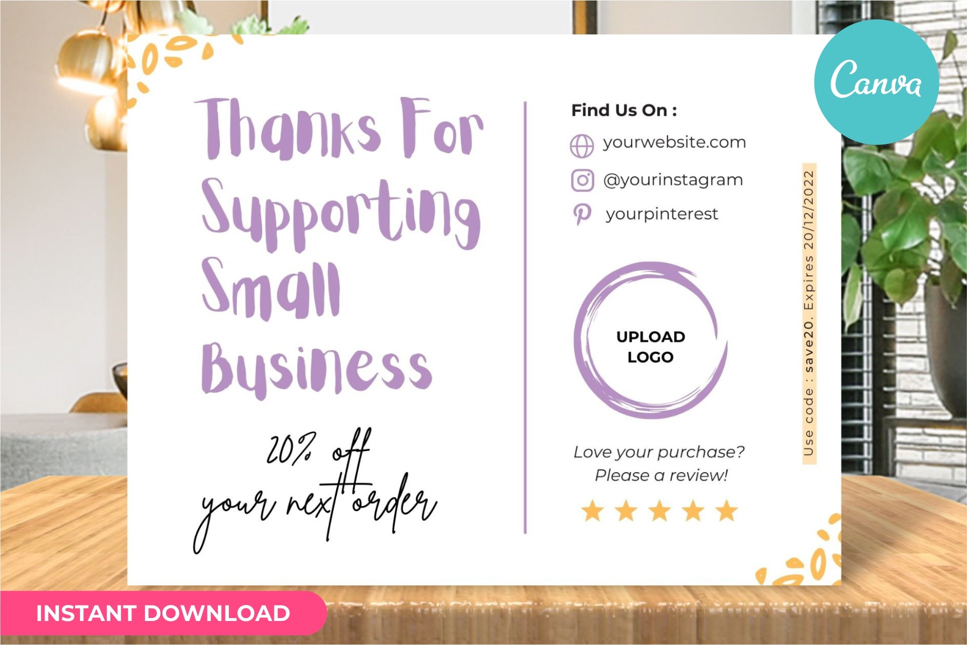 Thank You Card Business Template Canva