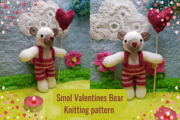 Valentine Bear & Heart Knitting Pattern