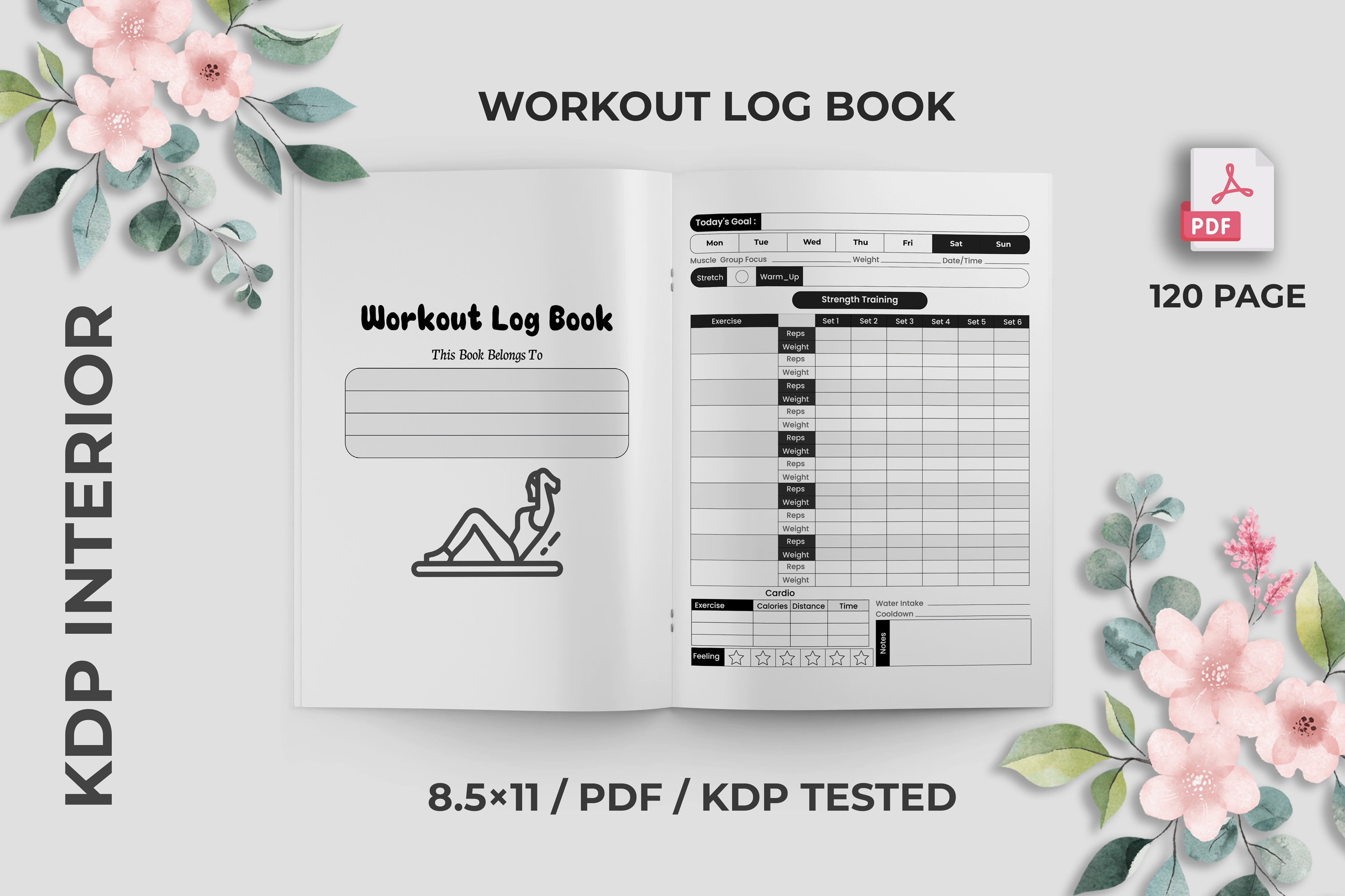 Workout Log Book KDP Interior Graphic by mh_arif · Creative Fabrica