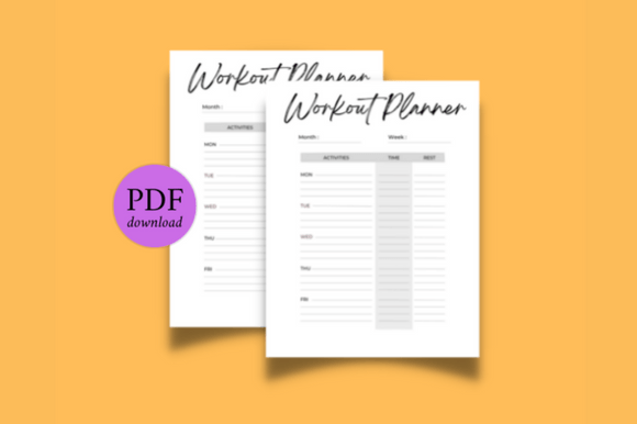 Workout Planner Printable Template