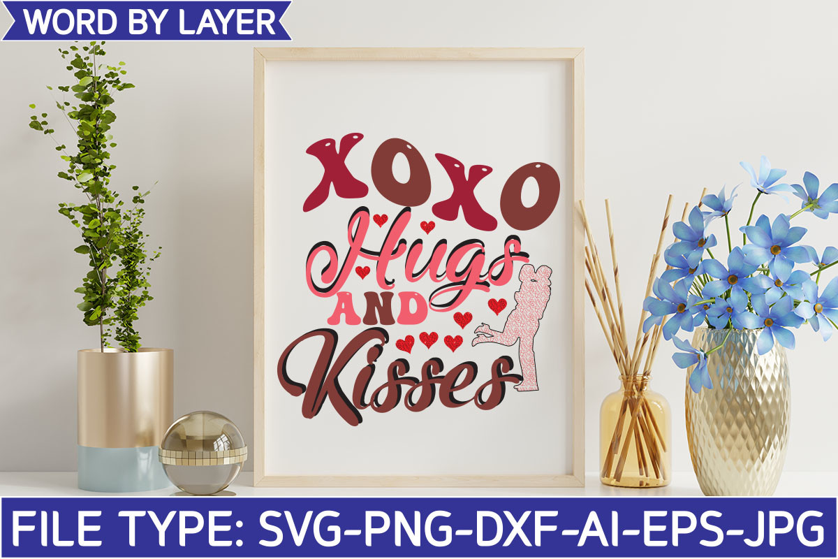 Xoxo Hugs and Kisses Retro Design Graphic by Anjel Resmi · Creative Fabrica