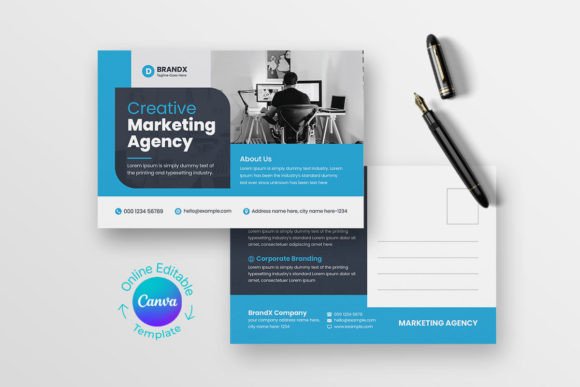 Canva Corporate Postcard Template