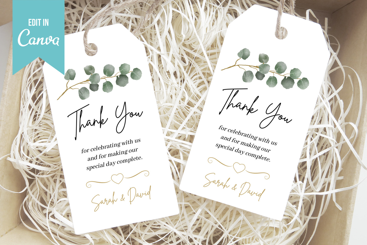 Greenery Thank You Favor Tag