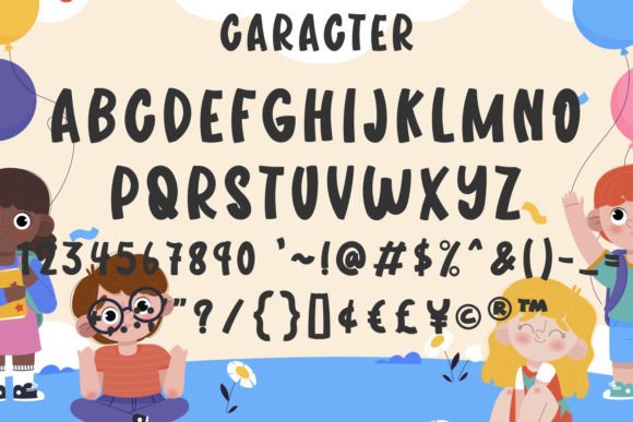 Kids Lemon Font PNG with transparent background - Preview 3