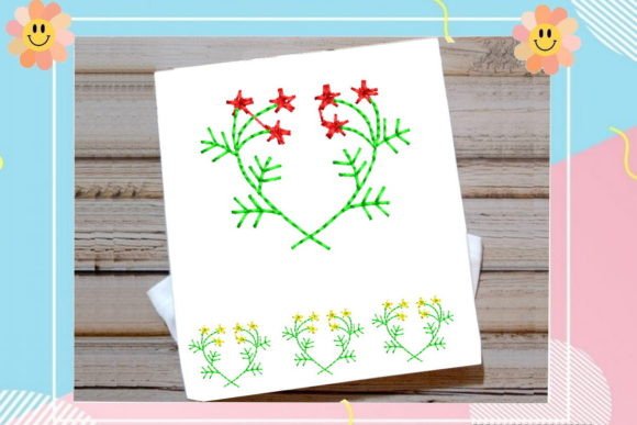 One Line Floral Border