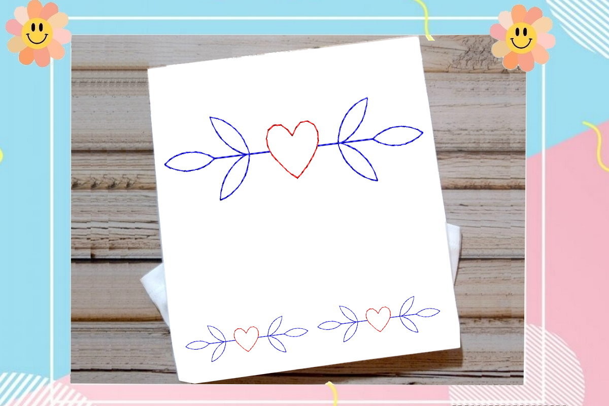 One Line Heart Border