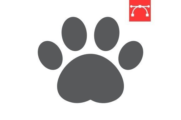 Paw Print Glyph Icon