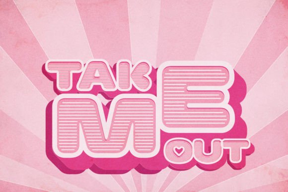Pink Power Font PNG with transparent background - Preview 4