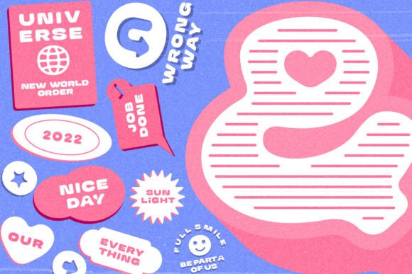 Pink Power Font PNG with transparent background - Preview 5