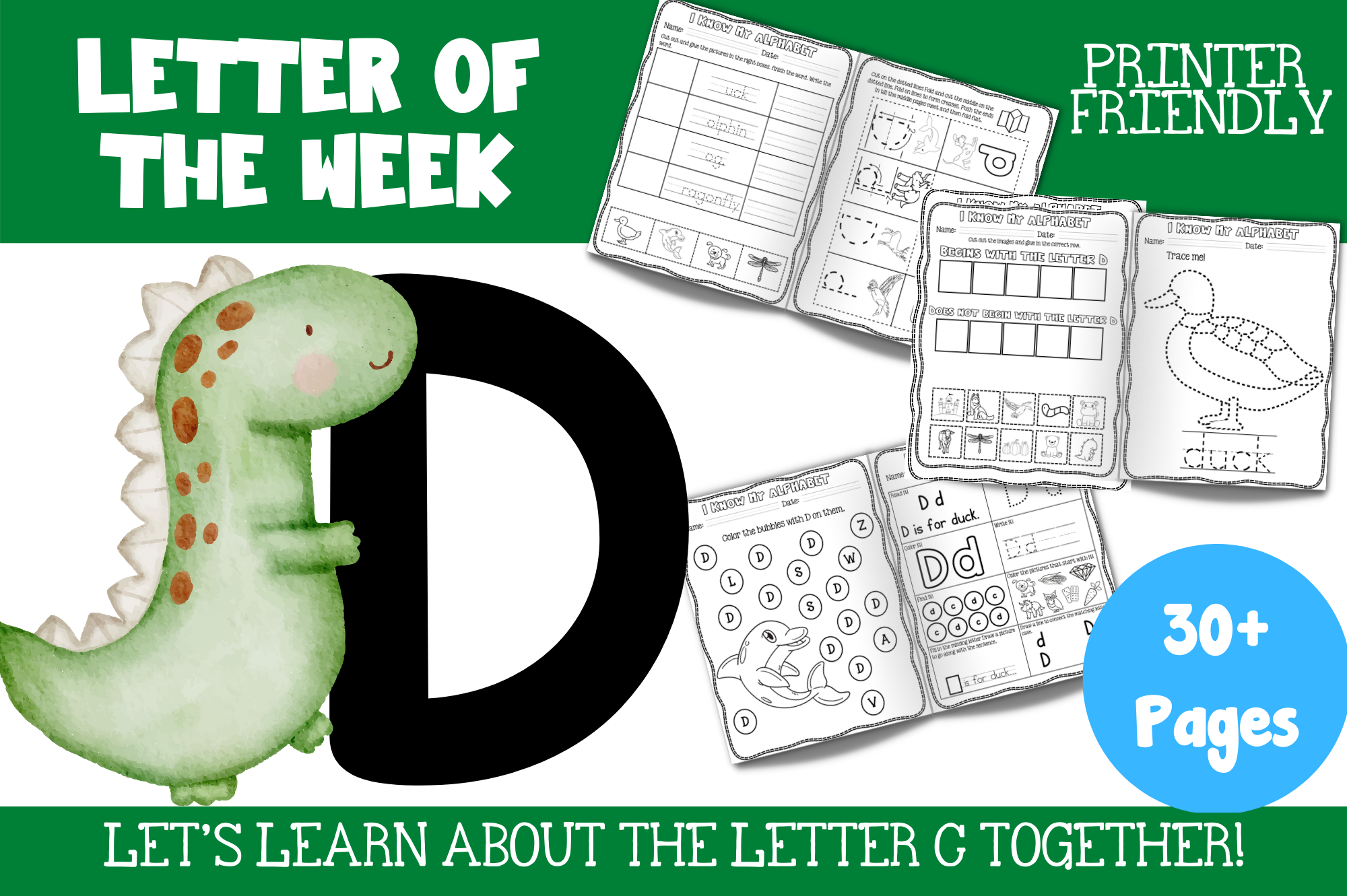 Pre-K Letter D Themed Activity Workbook