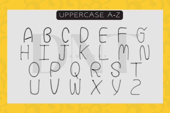 Sewing Font PNG with transparent background - Preview 1