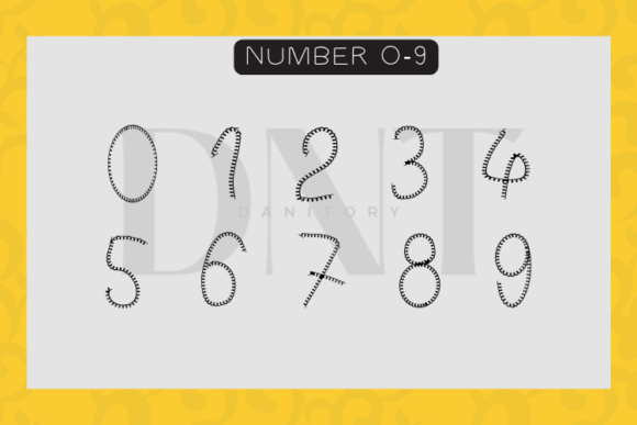 Sewing Font PNG with transparent background - Preview 2