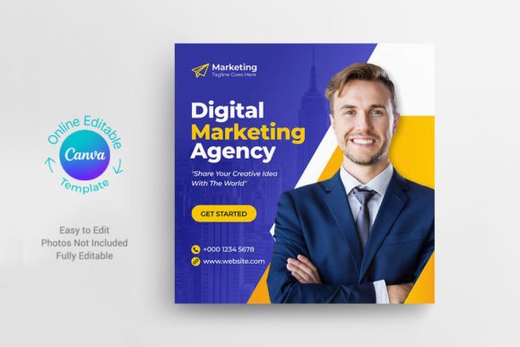 Canva Marketing Instagram Post Template Graphics