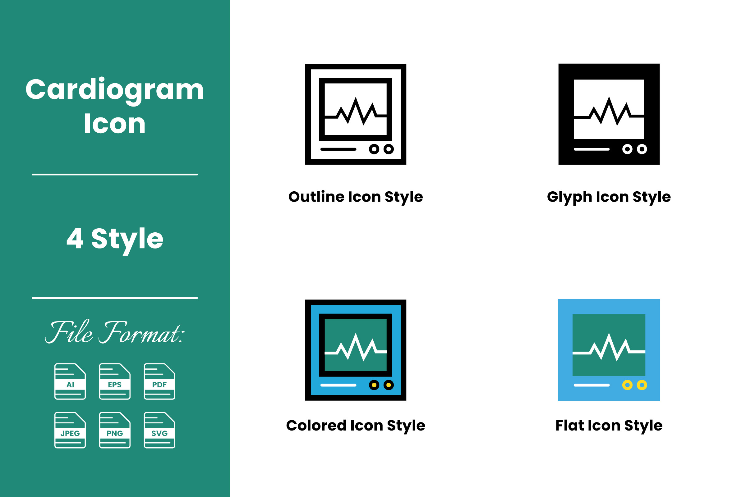 Cardiogram Icon 4 Different Styles Graphic by almamun_dc · Creative Fabrica
