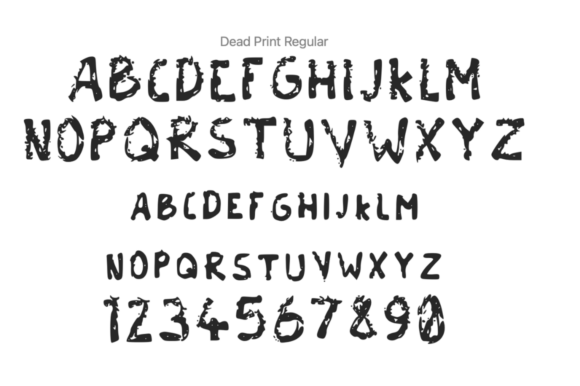 Dead Print Regular Font - Preview 1