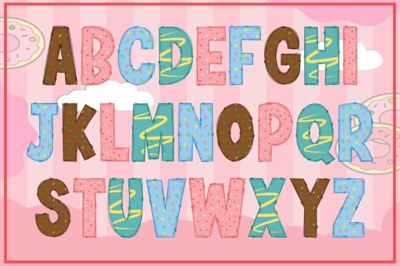 Donut Font PNG with transparent background - Preview 1