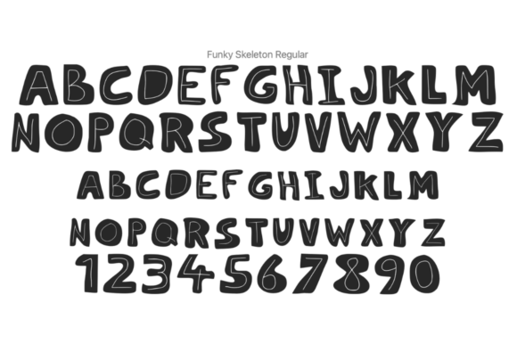 Funky Skeleton Regular Font PNG with transparent background - Preview 1