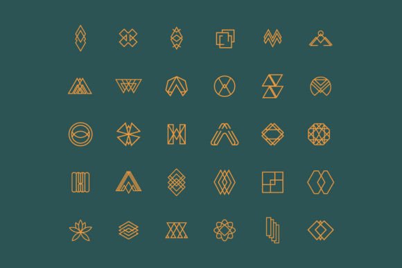 Geometric Monoline Logo Pack Graphic by CraftedType Studio · Creative Fabrica font preview