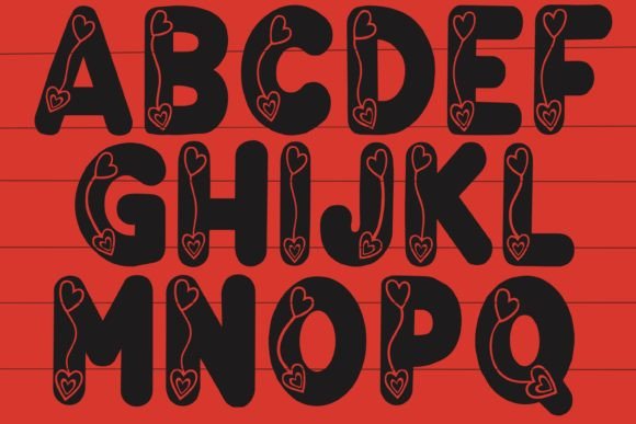 Hearts on a String Font - Preview 1