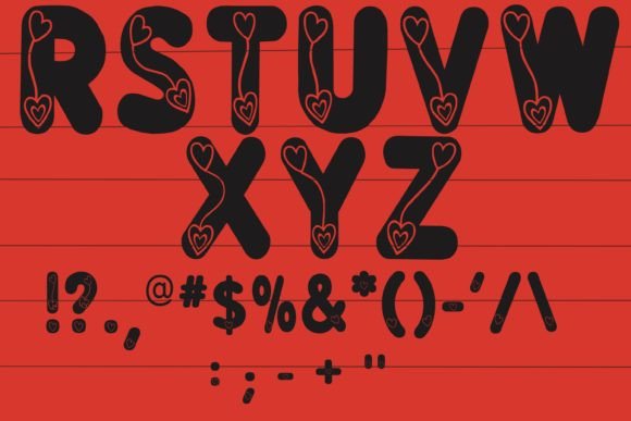 Hearts on a String Font - Preview 2
