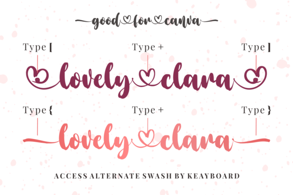 Lovely Clara Font PNG with transparent background - Preview 1