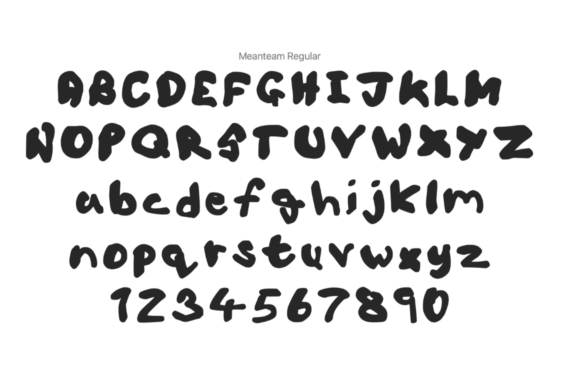 Mean Team Regular Font PNG with transparent background - Preview 1