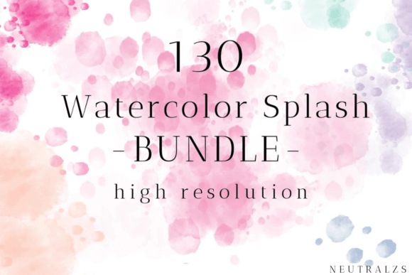 Watercolor Splash Clipart Mega Bundle